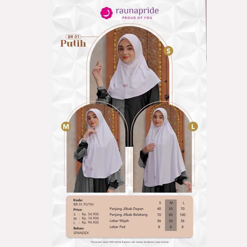 RAUNA HIJAB BERGO 01 PUTIH
