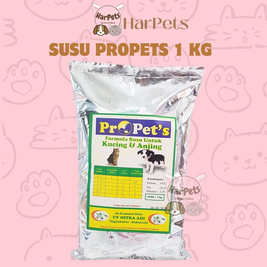 SUSU HEWAN PROPETS 1KG - Susu Anjing Kucing Milk Formula for Cat & Dog Susu Kucing & Anjing 1 kg