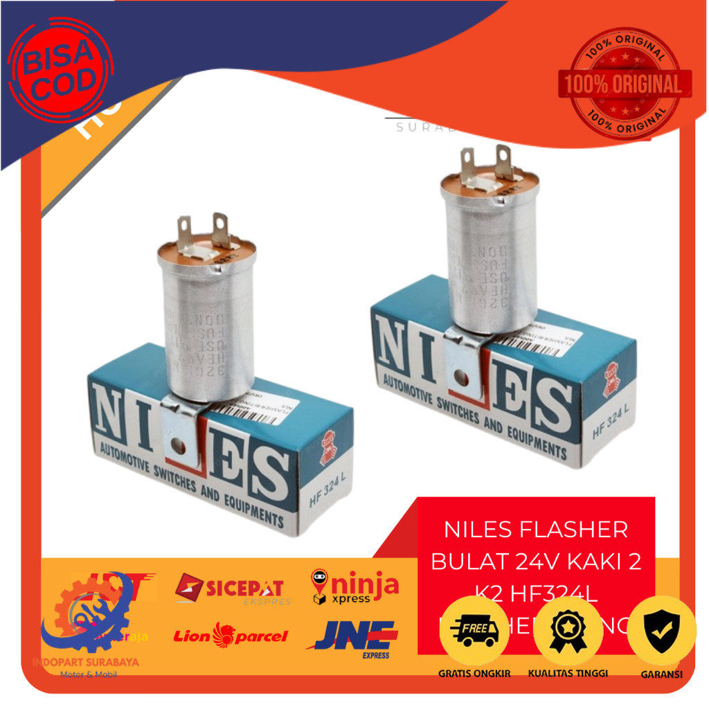 NILES - niles flasher bulat 24v Kaki 2 K2 Niles HF324L flasher riting (harga/pcs)