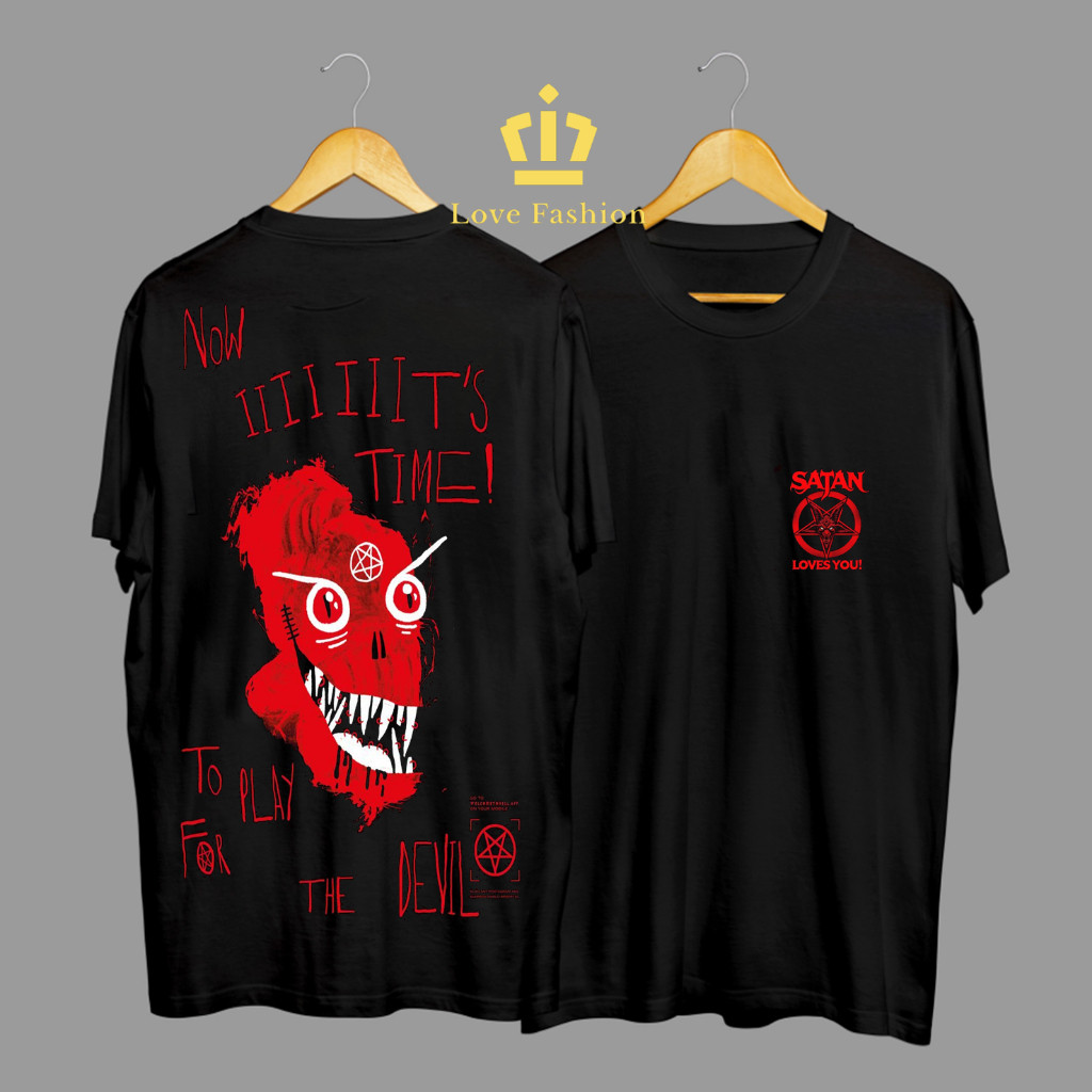 Kaos Tshirt Baju Distro Satanic Devil Too Play Things 666 Satan Premium Terbaru