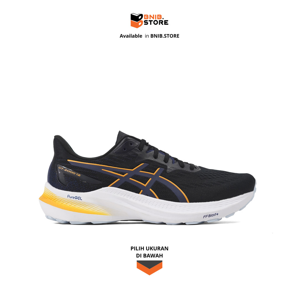 Sepatu Lari Pria GT-2000 12 Black Fellow Yellow Original