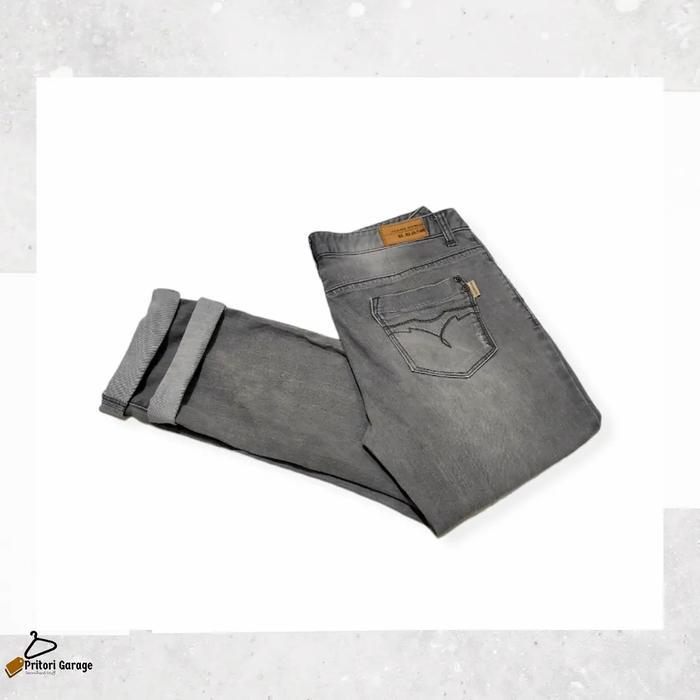 Dry Denim Ripped Jeans Bangbang Straight Slim Fit Grey Color "Second"