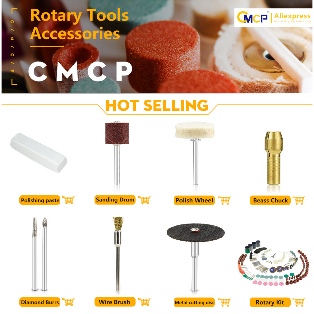 CMCP Sanding Drum Set Grit #80 #100 #120 Dremel With Sanding Mandrels Sanding Bands For Dremel Rotar