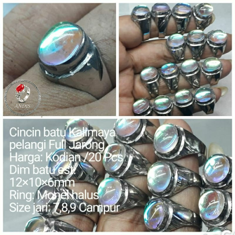 CINCIN BATU KALIMAYA INDIA FULL JARONG HARGA KODIAN /20 PCS D12