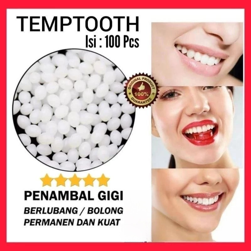 [COD]  [ PAKET ISI 100 BUTIR ] BUTIR Penampal Gigi sementara temptooth BUAT GIGI PALSU SENDIRI GIGI 