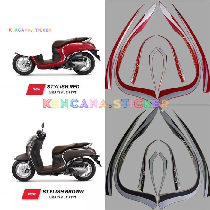 Striping stiker polet list motor body honda scoopy fi stylish  2021 2022 FullSet Kualitas Terbaik  [