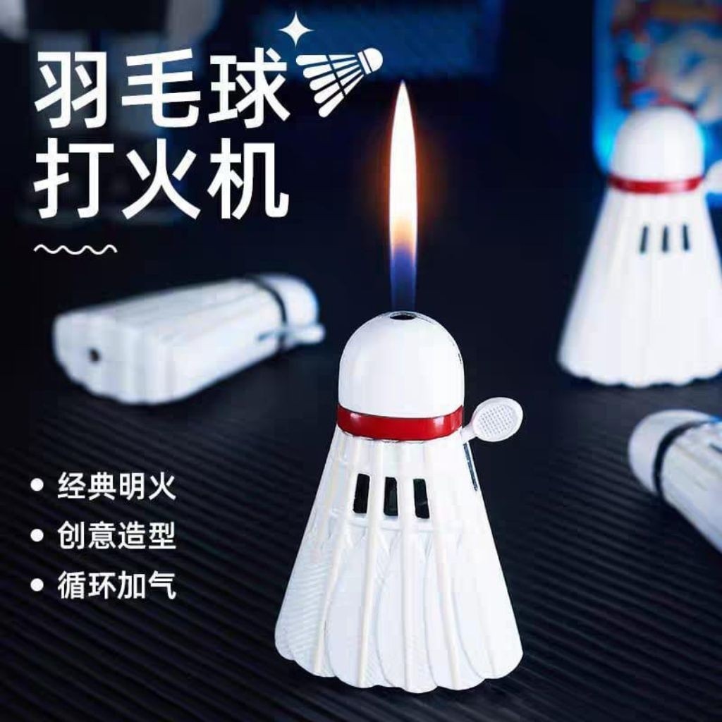 Korek api unik bentuk shutlekock, korek api unik bentuk kock badminton isi ulang gas