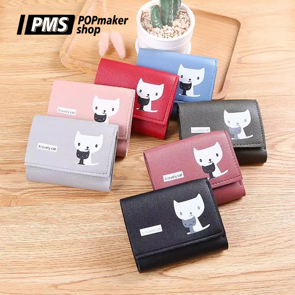 POPmaker shop Dompet Lipat Wanita Mini Pendek AK1003 / Import​ - Dompet Praktis dengan Ukuran Kecil 