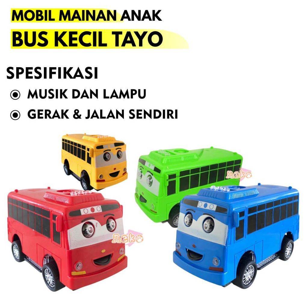 BISA COD Mainan Anak Bus OlengTayo Dancing Robot Mobil Musik Lampu Bisa Jalan Sendiri Edukatif Warna