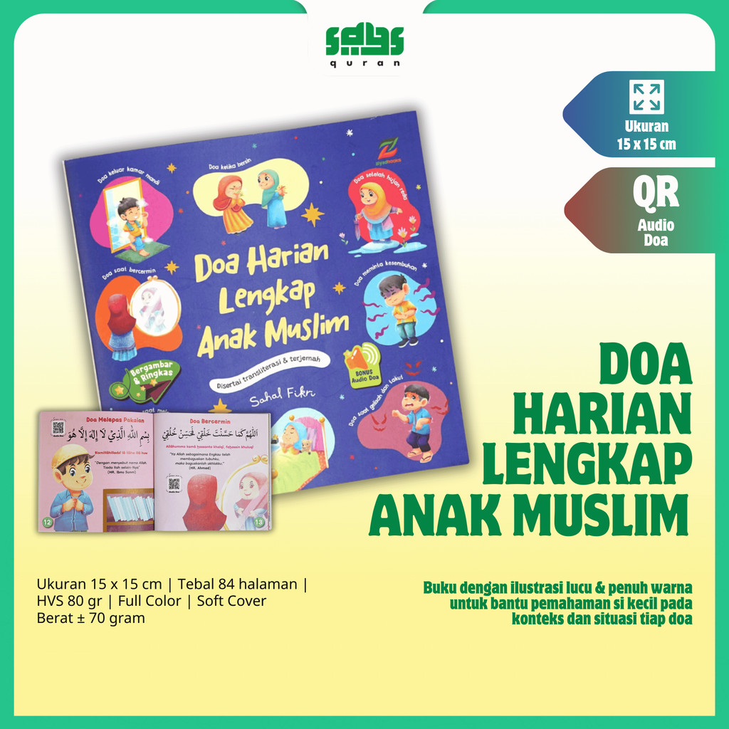 Ziyadbooks -Buku Doa Harian Lengkap untuk Anak Muslim – 60 Doa Sehari-hari Pilihan