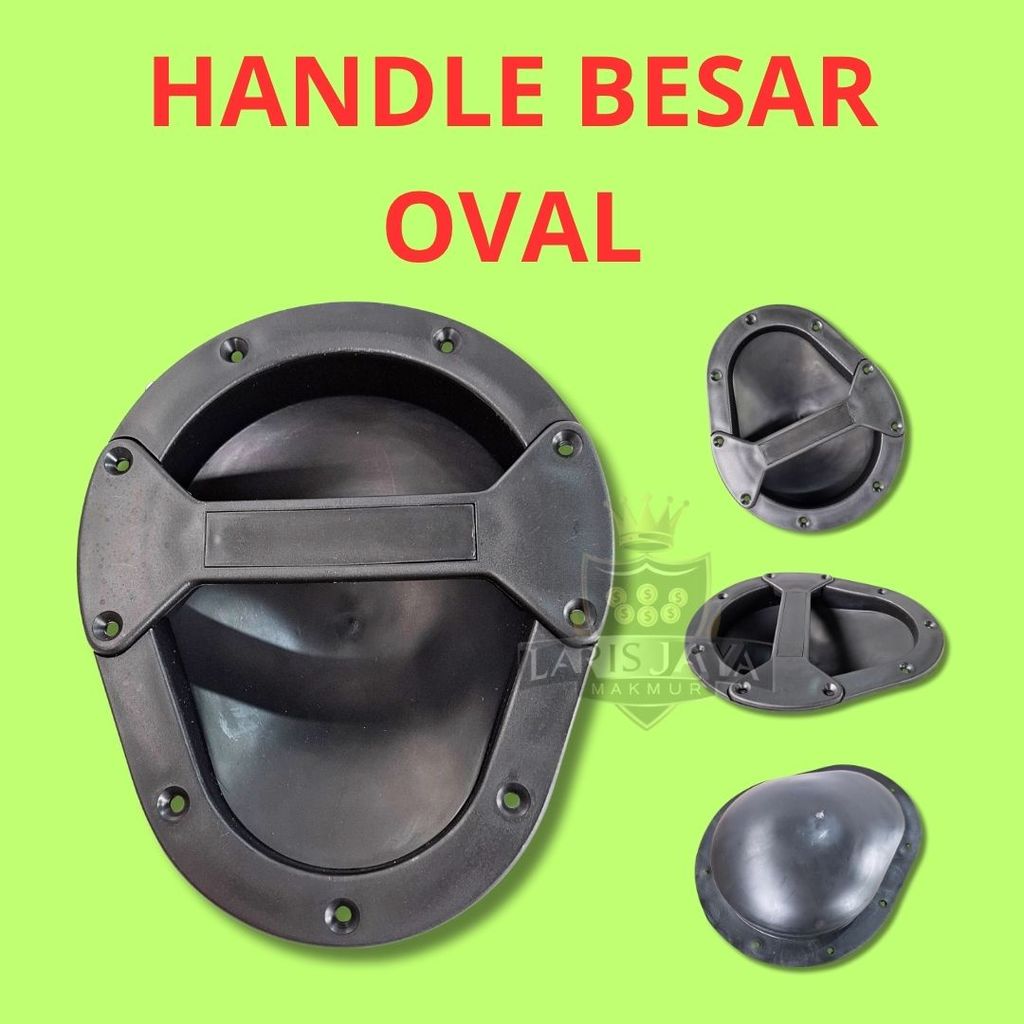 Handle Box Speaker Plastik Hitam Oval Besar untuk Sound System dan Audio Rakitan