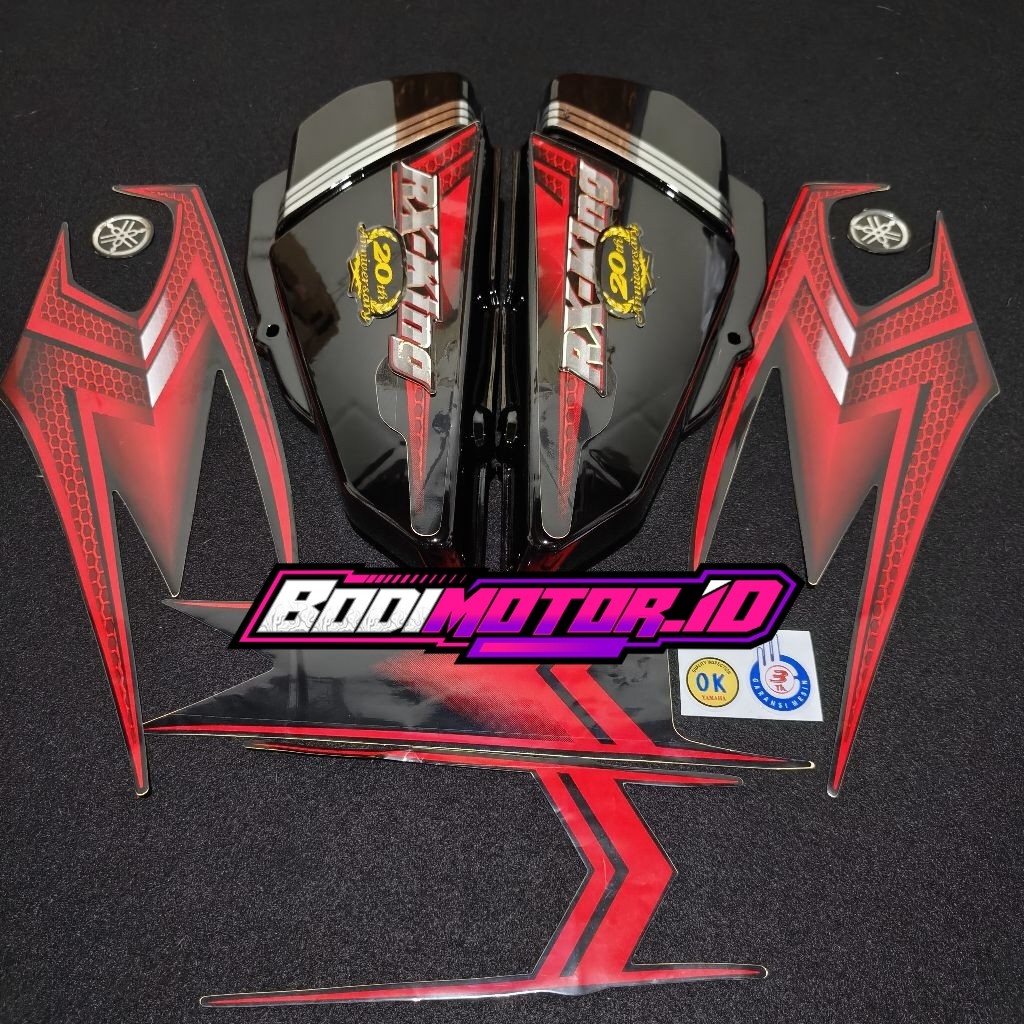 STRIPING STIKER LIST POLET BODY MOTOR YAMAHA RX KING SE 2003 WARNA MERAH VARIASI / SET BOX AKI RX KI