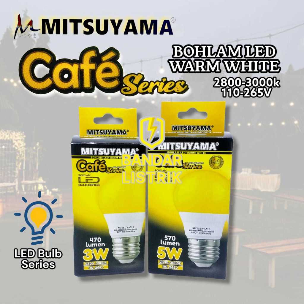 MITSUYAMA Bohlam lampu LED CAFE Series 3 / 5 Watt Warm White WW Cahaya Kuning SNI