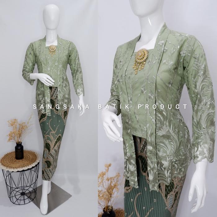 Kebaya Kutu Baru / Kebaya Tunik / Tunik Brokat / Kebaya Modern - DENIM, Atasan saja M