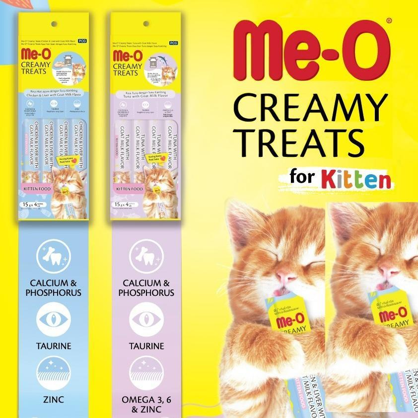 ME-O MEO CREAMY TREAT KITTEN SEHAT ISI 4X15GR