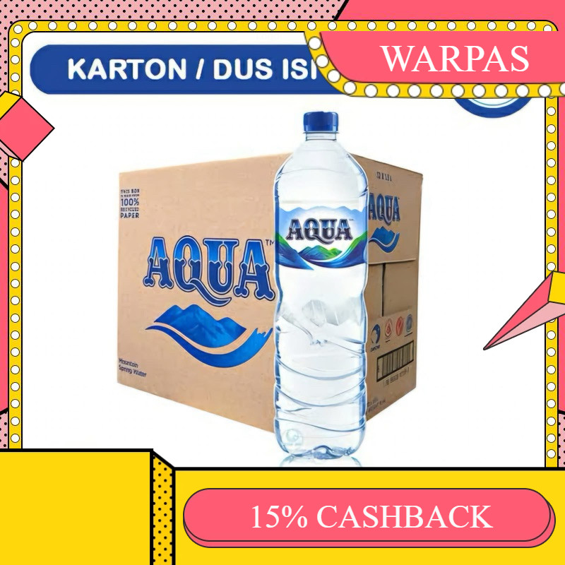 WARPAS aqua botol 1500ml/aqua 1500ml/aqua 1500 ml/aqua kemasan 1500ml