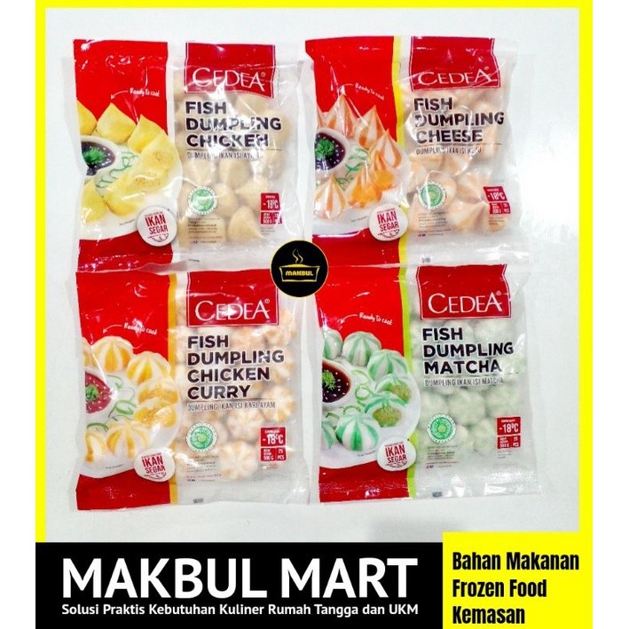 CEDEA Dumpling Ikan Isi Keju / Cheese, Ayam / Chicken, Curry, Matcha 500gr