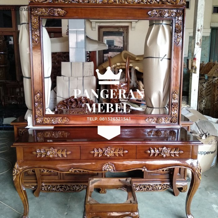 Termurah Meja Rias Ukir Kayu Jati Antik (meja consule, pigura) A