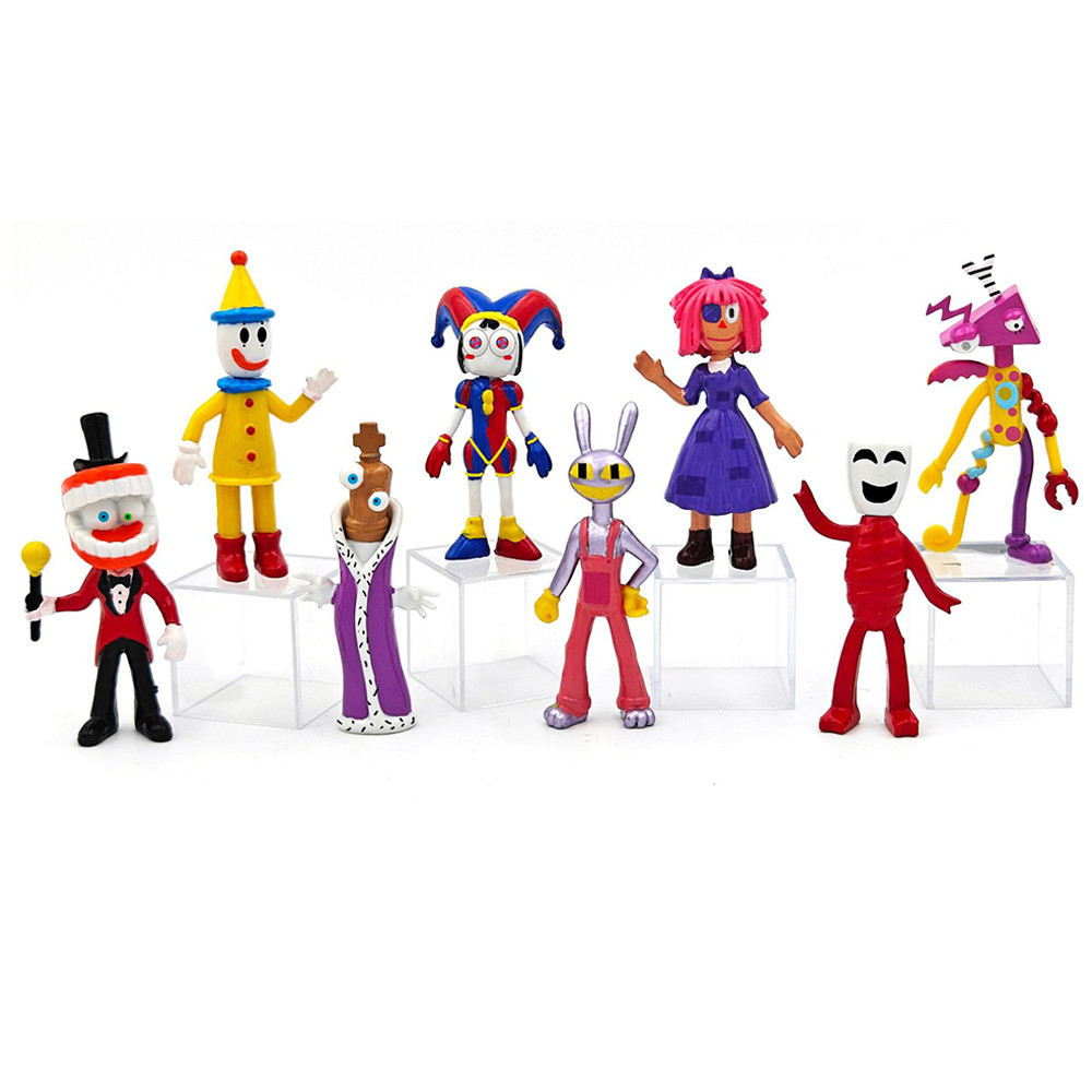 8Pcs/Set The Amazing gital Circus Anime Figure Ragatha/Jax/Pomni Action Figure PVC Collection Model 