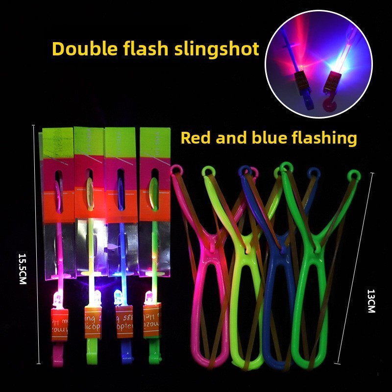 5-30PCS Light Up Flying Fairy Slingshot Toy LED Flash Propeller Arrow Outdoor Fun for Kids Night Pla