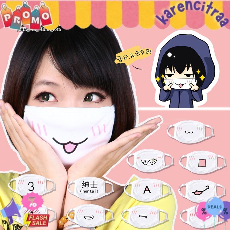 MEM masker emoticon japan mask anime ekspresi kartun lucu kaomoji TRENDING 