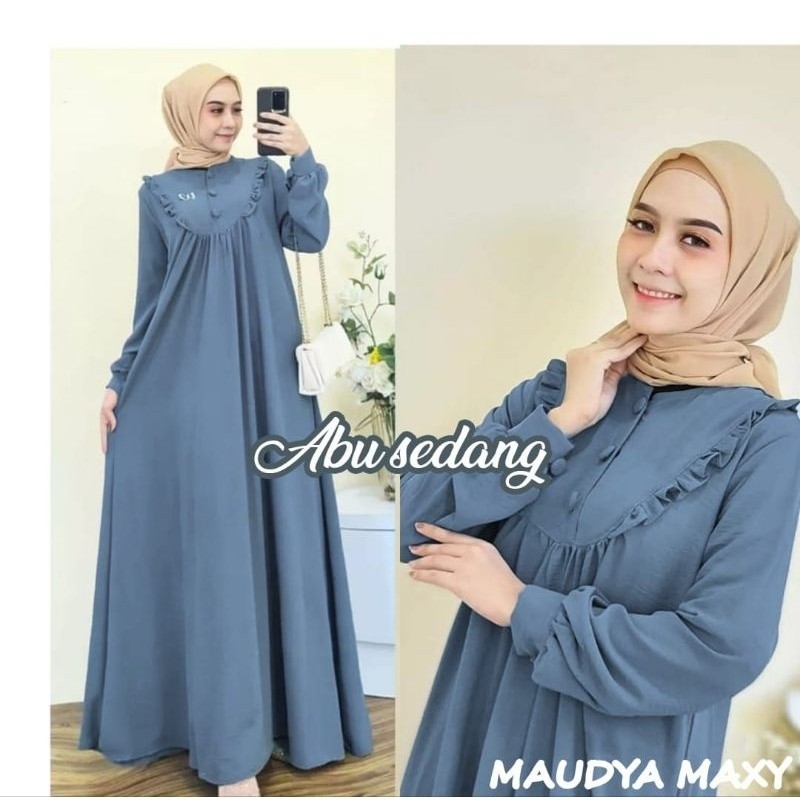 baju gamis krinkel MAUDYA MAXY baju gamis wanita dewasa gamis hitam polos gamis jumbo  kekinian gami