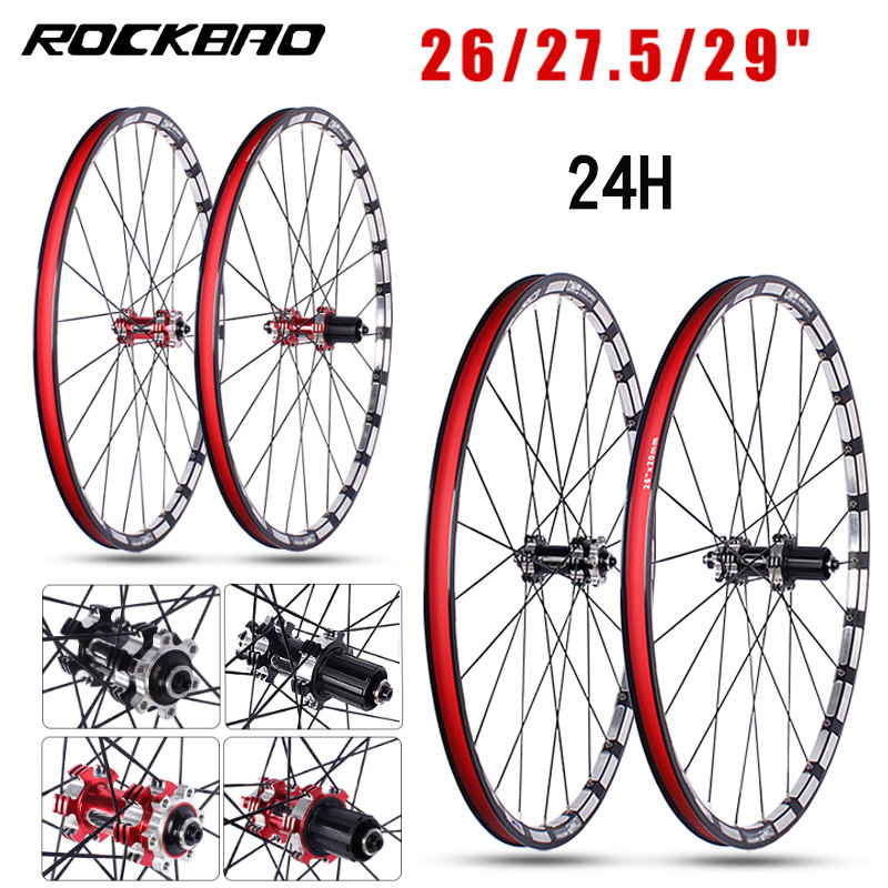 ROCKBAO 26/27.5/29" Wheelset Carbon Hub MTB sc Brake 4Bearings Bicycle Wheel Sets Mountain Bike 7-11