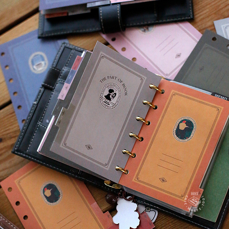 A5A6A7 Retro Loose Leaf Book Index Inner Core 6 Hole vider Page Inner Page Handheld Ledger Classific