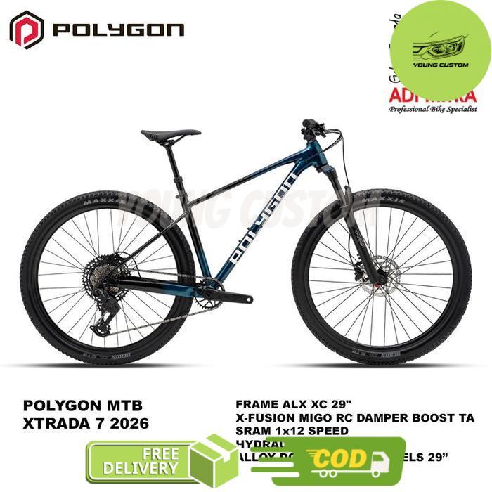 Polygon Xtrada 7 FA 2026 [29 Inch] Sepeda Gunung MTB 1x12 Speed Frame Alloy - S -young