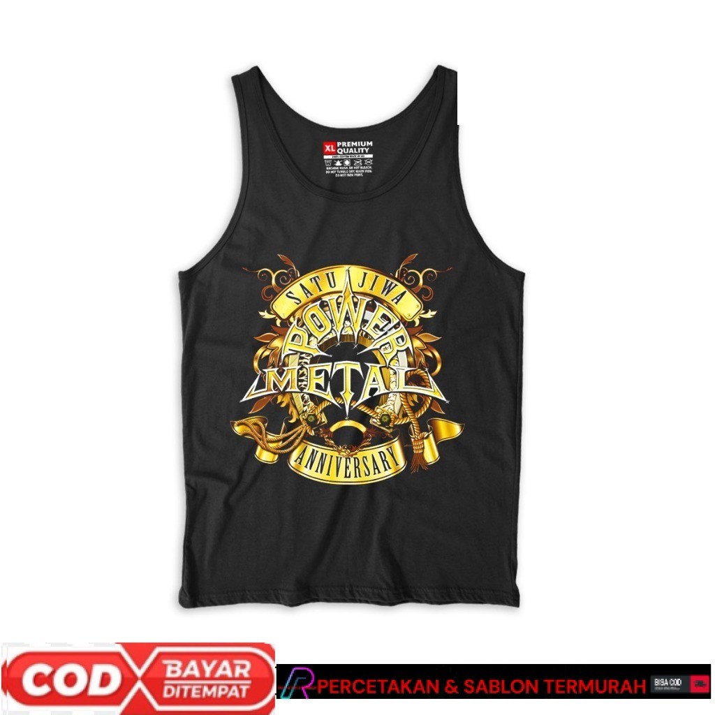 REDSTOREMERCH Kaos Distro Lekbong Pria POWER METAL Band | Tshirt Oblong Lekbong Power Metal bahan Ka