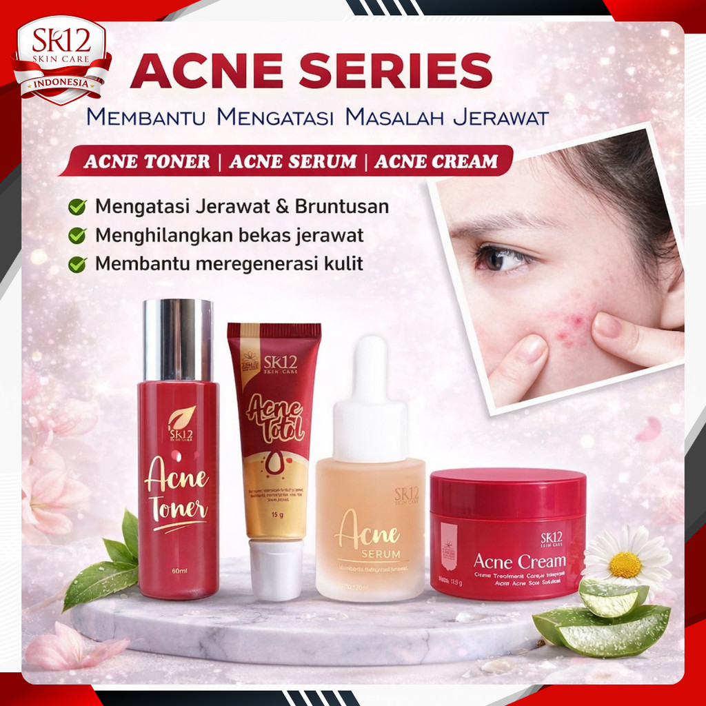 Acne Series SR12 Asli BPOM Paket Skincare Jerawat Lengkap Serum Toner Cream Totol Moist Anti Jerawat