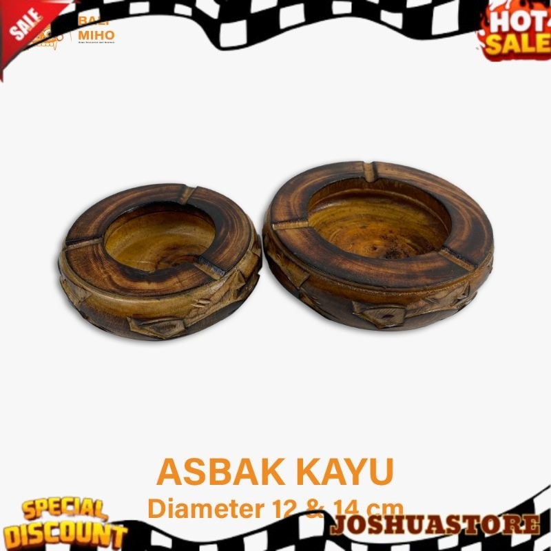 Asbak Kayu Ukir Tulisan Bali - Asbak Bali - Asbak Kayu - Asbak Rokok Kayu Murah - Bali Ashtray - Asb