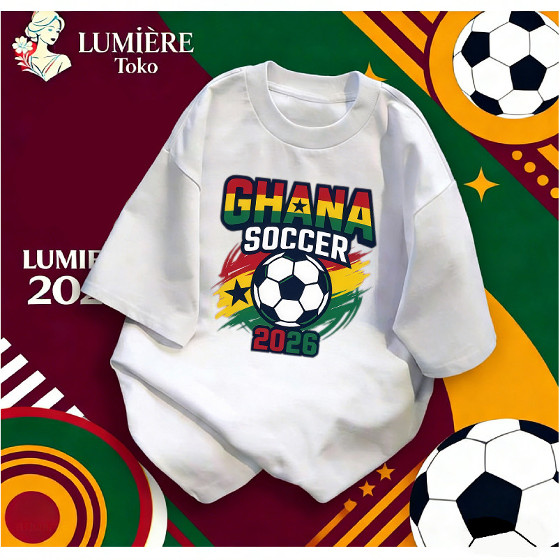[COD]LUMIÈRE Toko|Kaos Sepak Bola Ghana 2026, Baju Supporter Timnas Ghana, Kaos Pria Wanita Casual J