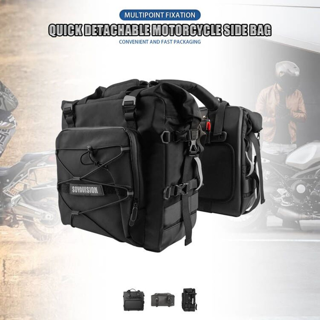 Motorcycle Accessories Frame Crash Bars Bag SaddleBag 20L Universal Side Rear Seat Bag Pack Travel M