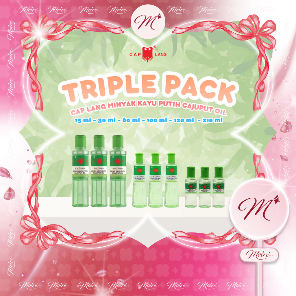 Triple Pack 3 Pcs Cap Lang Minyak Kayu Putih Plus Anti Nyamuk 12 Jam 120/60/30/15ml Caplang Grosir