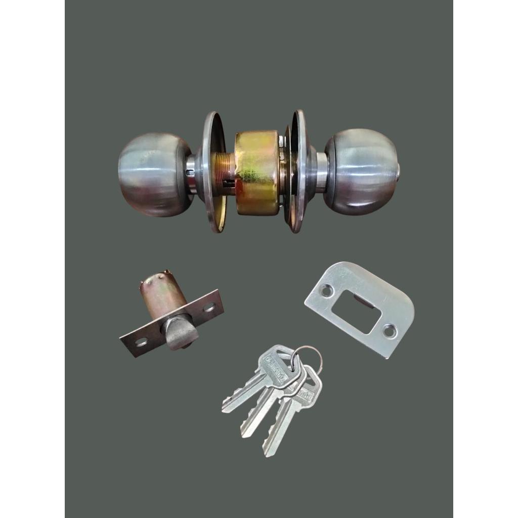 Kunci pintu bulat handle gagang pintu kamar mandi 1 set komplit solid steel