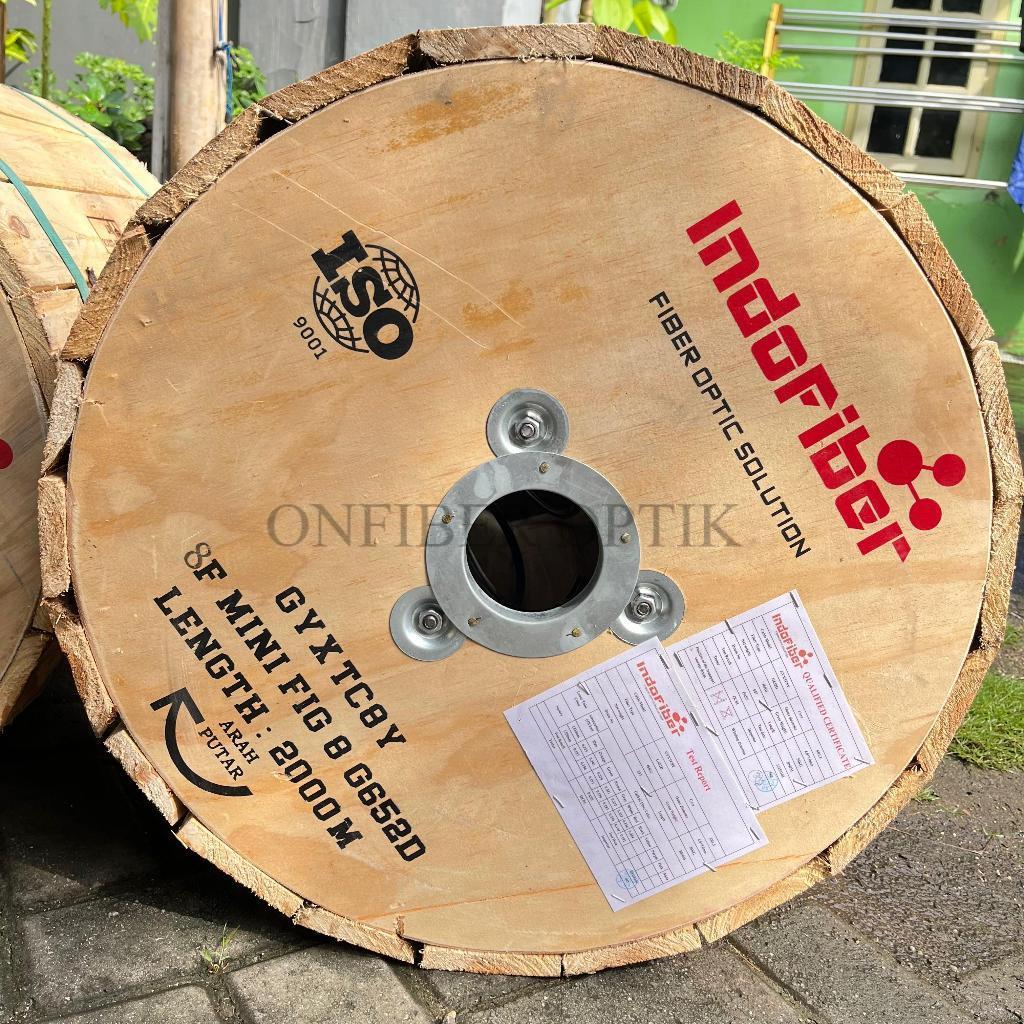 INDOFIBER Kabel Fiber Optik 8 Core Fig8 Mini 2KM| Kabel Udara 8 Core Fig8 2000M Merk Indofiber
