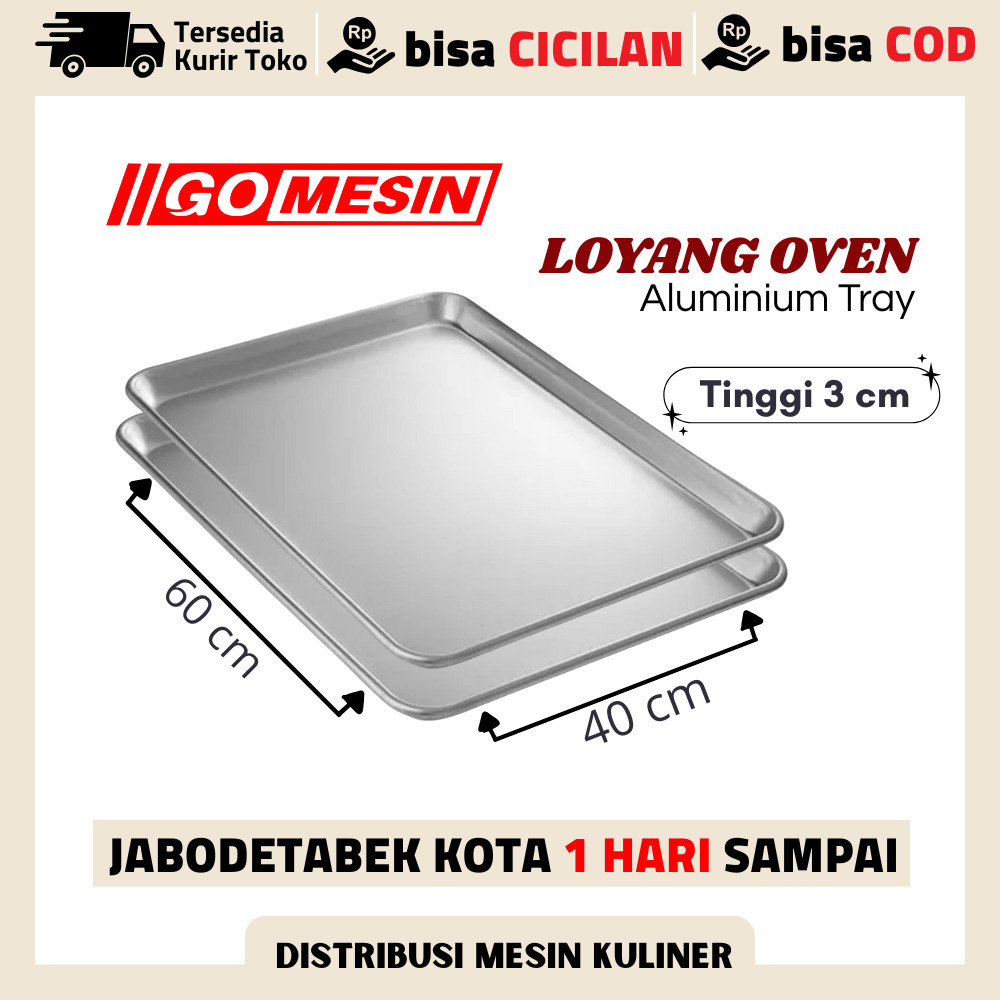 Loyang Oven Kue Press Tebal 40x60x3cm Nampan Pemanggang Aluminium