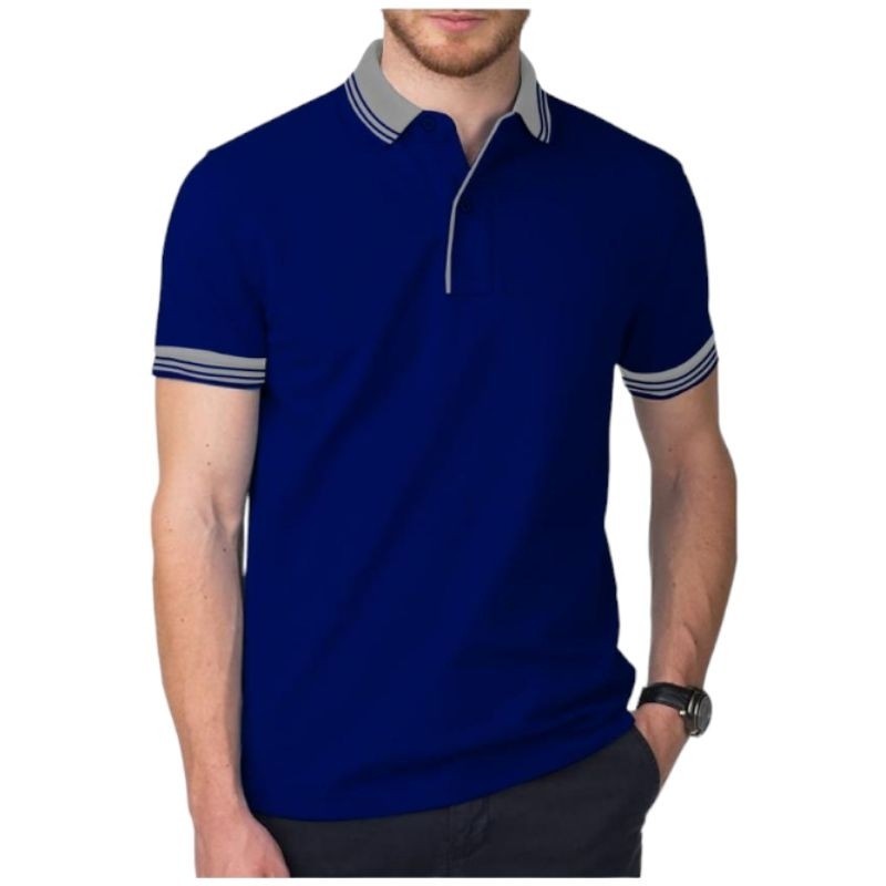 KAOS POLO SHIRT LENGAN PENDEK KERAH KOMBINASI BAJU PRIA WANITA POLOS WARNA HITAM PUTIH COKLAT KUNING