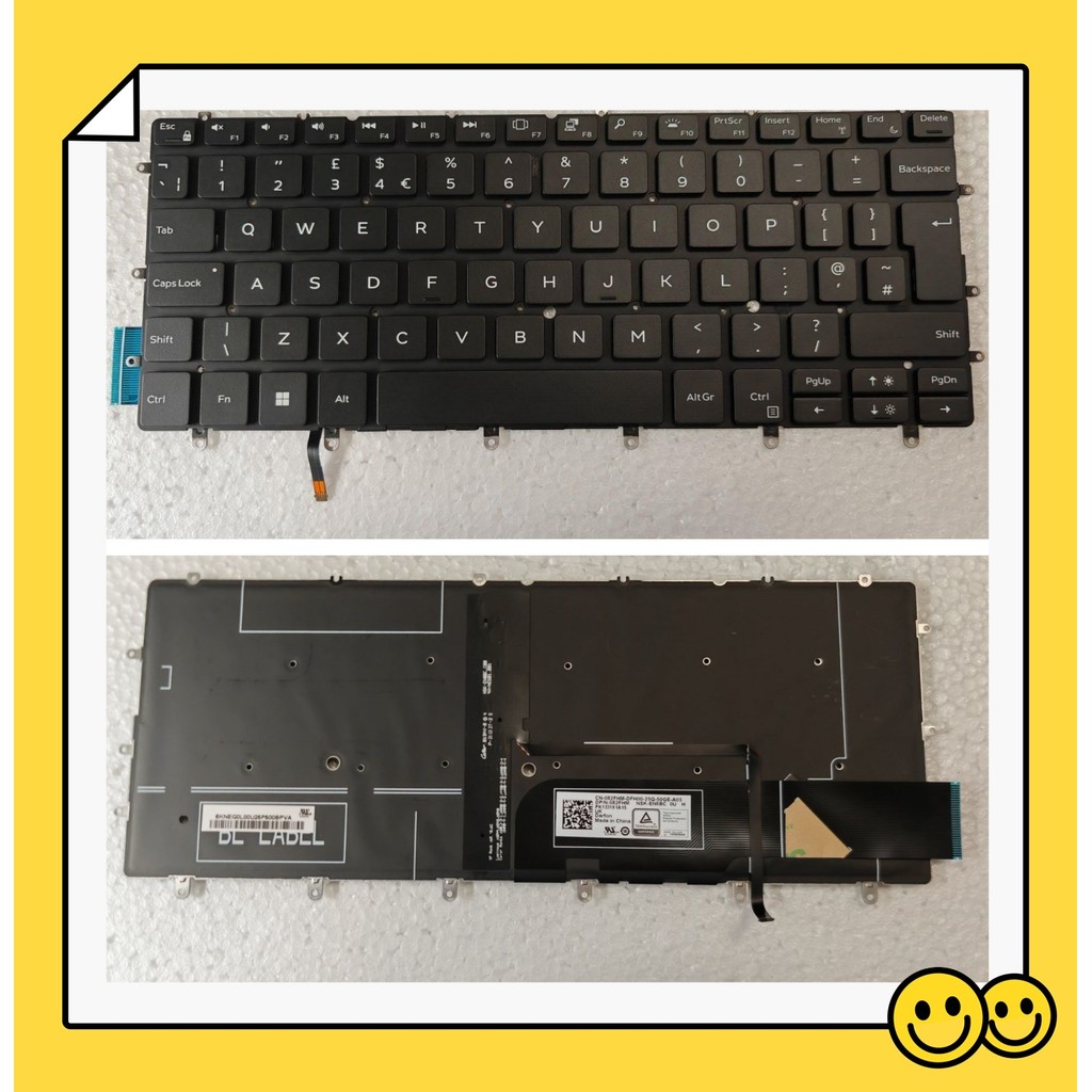 UK Keyboard For Dell XPS 13 9370 9380 13-9370 13-9380, XPS 13 7390 Laptop Backlit