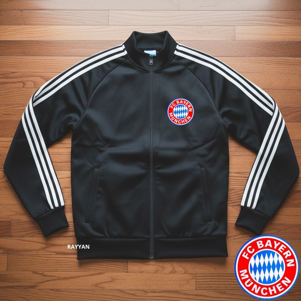 Jacket Tracktop Unisex Footbal Club Top Eropa / Dunia Bayern Munchen Motf List Tangan Sz M-XL - Jake