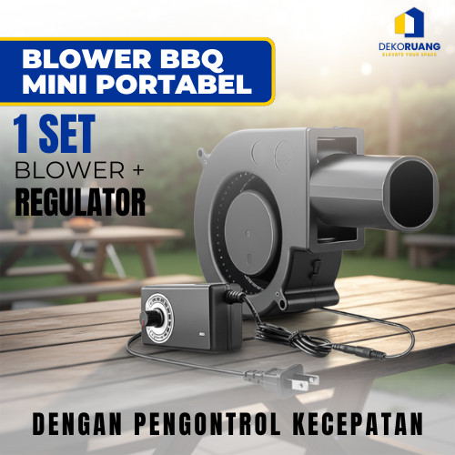 Kipas Blower Mini BBQ Dengan Pengontrol Kecepatan Blower Portable Blower Fan Kipas Keong Kipas Sate