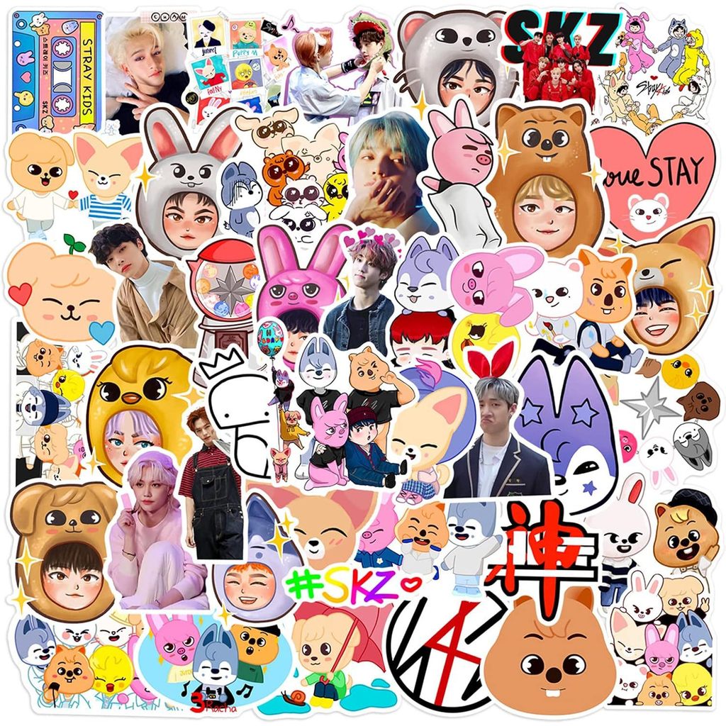 52pcs SKZOO stickers cartoon cute animal stickers Stray Kids waterproof Y handheld account phone cas