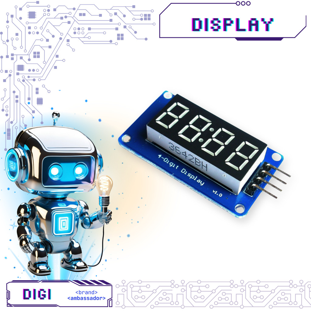 TM1637 Display Module  - 4 x 7 Segment TM - Digibot
