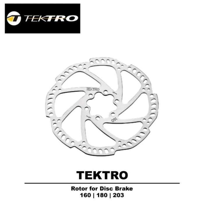 ROTOR DISC BRAKE TEKTRO 160MM 180MM 203MM 6 BAUT TAIWAN STAINLESS STEEL - 160mm
