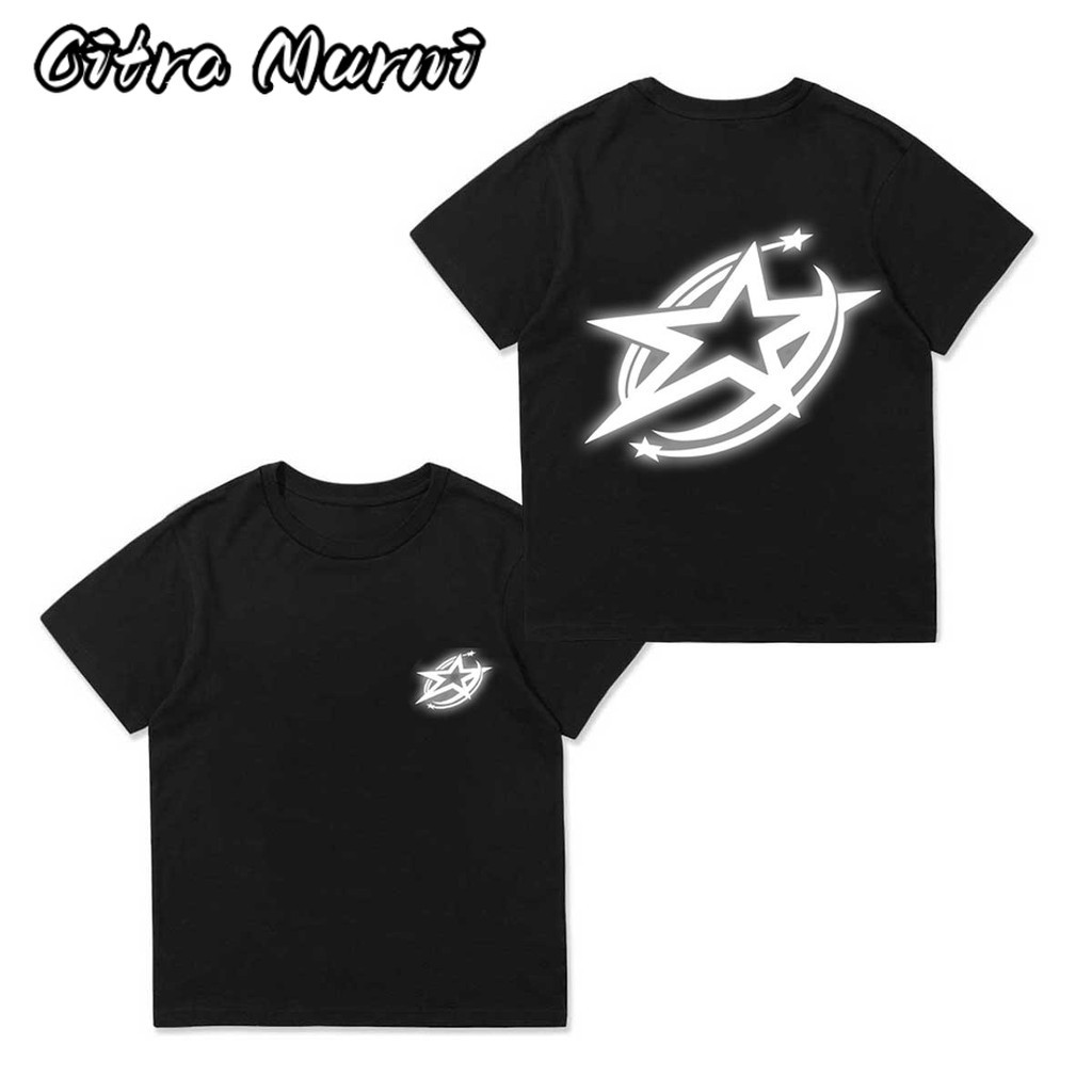 Citra Murni Kids Perak Reflektif Kaos Anak 1-14THN  Laki-laki dan Perempuan Reguler Hitam Distro Len