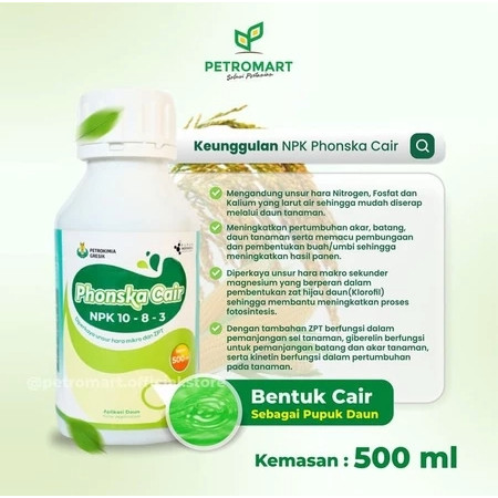 Pupuk NPK Phonska Cair Ponska Cair NPK 10 - 8 - 3 500ML Petromart