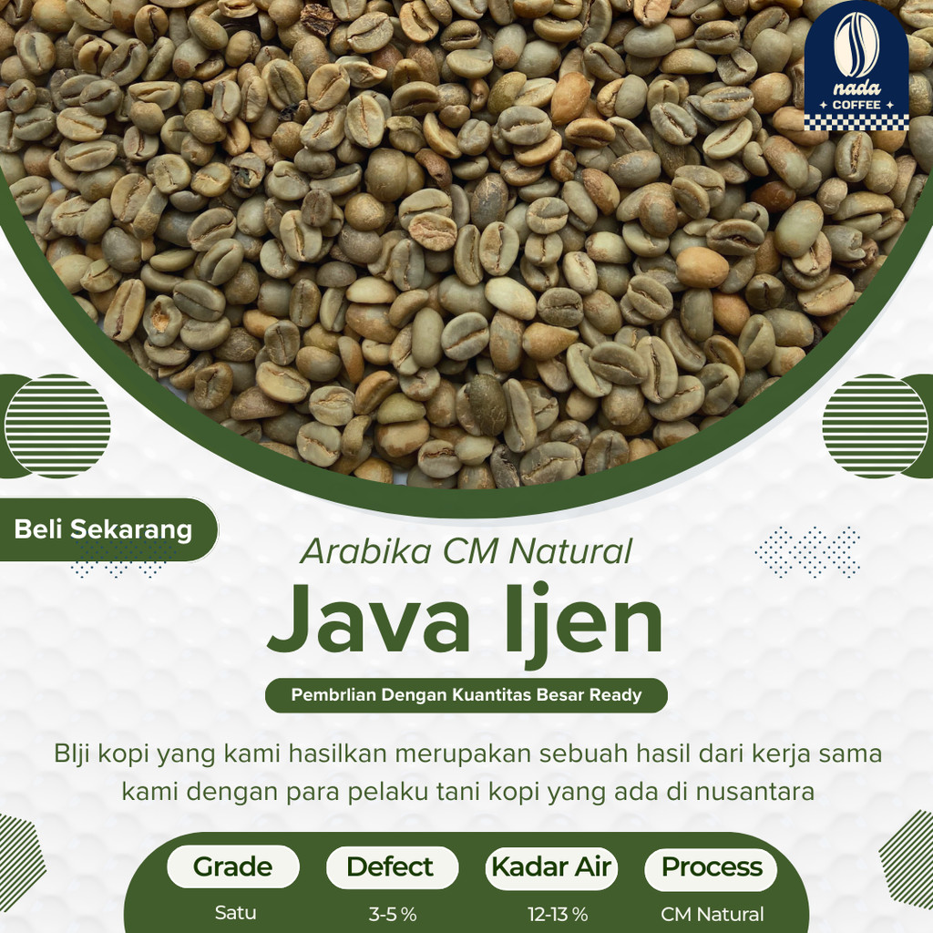 greenbean  biji kopi Arabika Java Ijen - CM Natural - 1kg