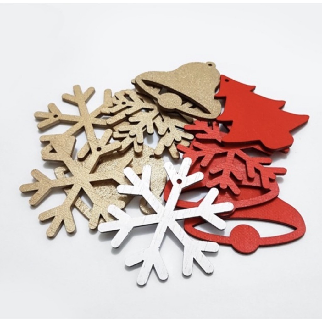 Hiasan Natal Kayu | Snowflake Kayu | Dekorasi Natal Unik Kayu