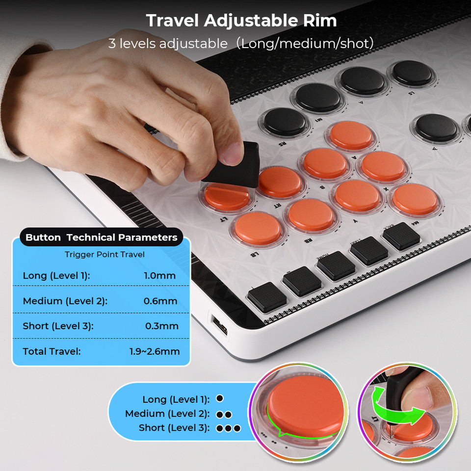 Haute42 C-AT Magnetic Leverless Hitbox Controller Stickless Arcade Controller Keyboard For PC/PS4/PS